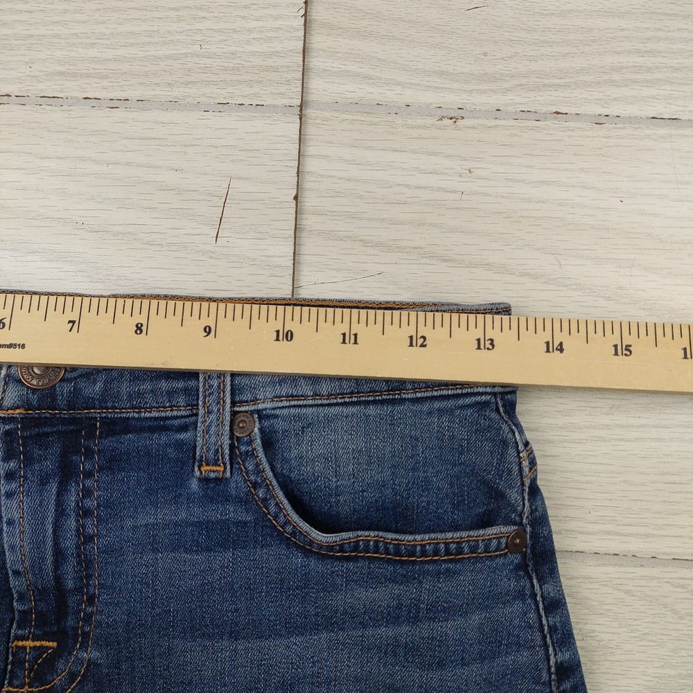 7 For‎ All Mankind Denim Mini Skirt 26 Frayed Hem Blue Y2K Summer Chic Boho - Picture 5 of 6